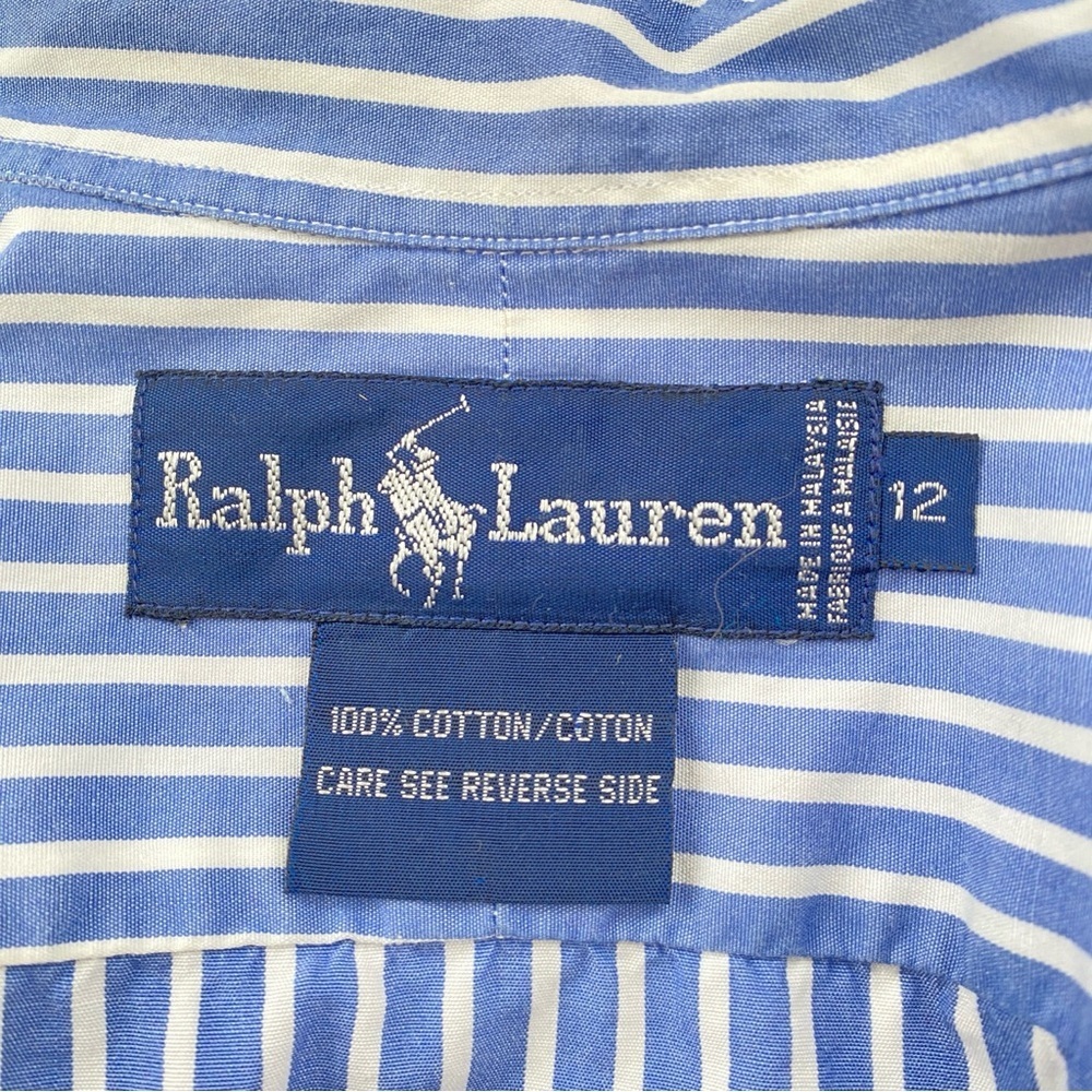 Ralph Lauren Blue Label Striped Button Down Shirt True Vintage 1990s - Picture 3 of 13